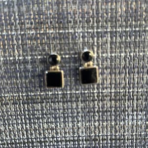 Sterling and Onyx Hinged Post Earrings