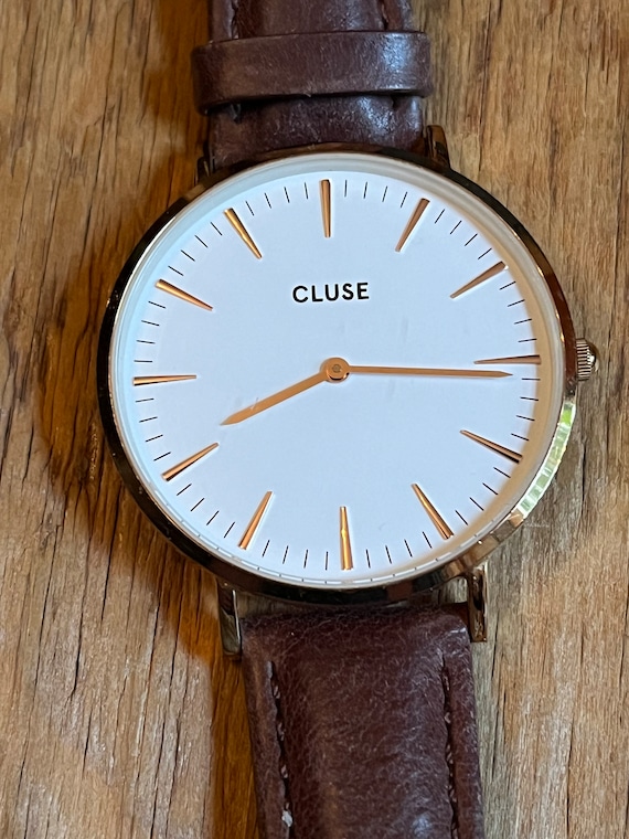 Cluse Rosegold Leather Band Watch