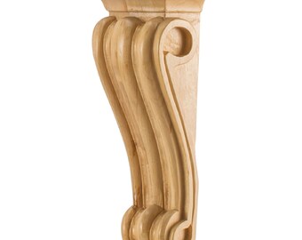 Hand-carved Wood Corbel  14"H x 5"W x 3"D Carving Handcrafted Solid Mission Wood Perfect Accent Bracket Corbel Ready to Ship