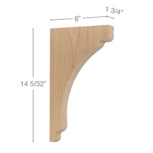 Hand-carved Wood Corbel 14&quot; x 8&quot; x 1&quot; Carving Handcrafted Solid Mission Wood Perfect Accent Bracket Corbel Ready to Ship