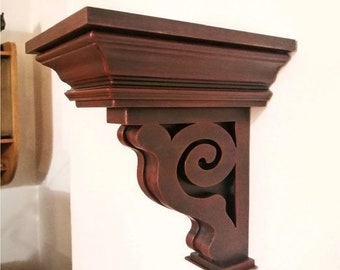 Handcrafted Wooden Corbel Bracket – Decorative Shelf Support, Rustic Farmhouse Home Decor