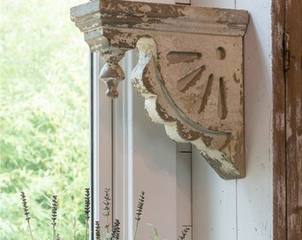 Handgemaakte houten consolebeugel – decoratieve planksteun, rustiek boerderijhuisdecoratie