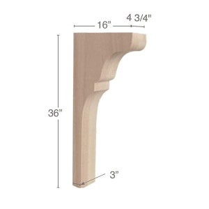 Puede incluir: Un corbel de madera con un diseño decorativo. Mide 40,6 cm de ancho, 12,1 cm de profundidad y 91,4 cm de alto.