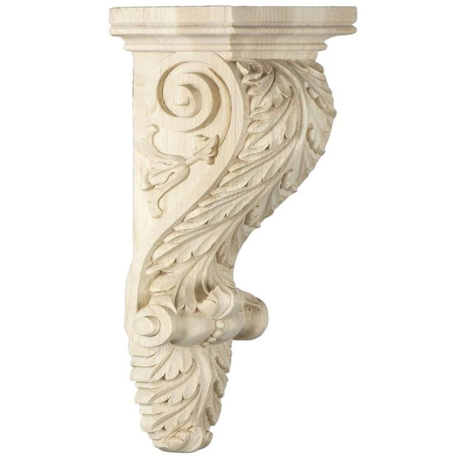 Hand Carved Wooden Corbel Bracket 12”H X 3”W X 3”D – Rustic Farmhouse