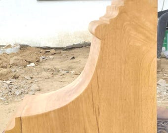 Handgesneden kraag van mangohout 18 x 16 x 4 inch, grote decoratieve plankbeugel, houten steun boerderij
