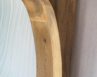 Hand-carved Mango Wood Corbel 34" x 10" x 7" Carving Handcrafted Solid Mission Wood  Accent Bracket