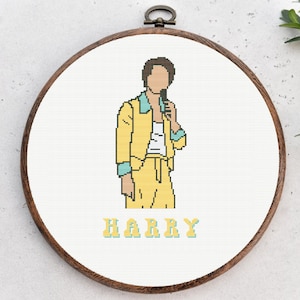 Harry Styles Cross Stitch Pattern - Retro Font - Vibrant Design