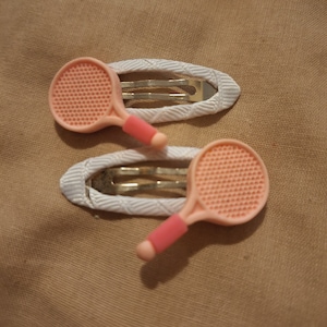 Badminton Style Hair Clips for Girls, Sport Related Hair Slides for Children, Tennis Related Hair Accessories for Ladies. Sport themed Hair