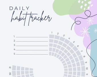 Daily Habit Tracker - Digital Download