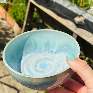 Handmade Stoneware Cereal Bowl: Unique Glazed Pottery Snack Bowl
