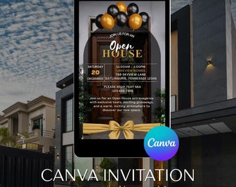 Open House Invitation Template: Editable Canva Invitation (PDF Download)