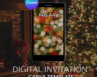 Christmas Party Invitation Template: Editable Canva Invitation (PDF Download)