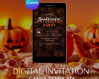 Halloween Invitation Template: Editable Canva Invitation (PDF Download)