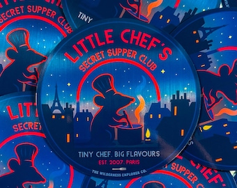 Ratatouille inspiriert glänzend Vinyl Aufkleber/Magnet - Little Chef's Secret Supper Club