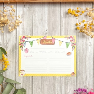 Pack de 5 ou 10 Cartes Recettes Garden party A6
