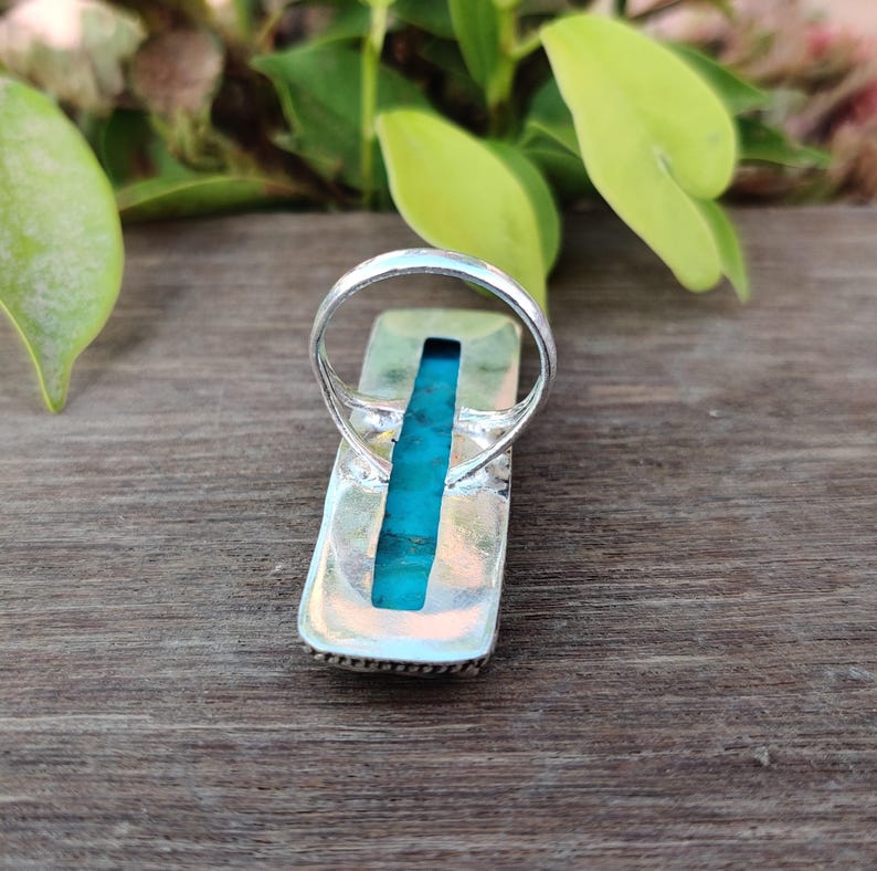 Easy Problem Statement Kingman Turquoise Statement Ring: Handmade Sterling Silver Jewelry - Etsy