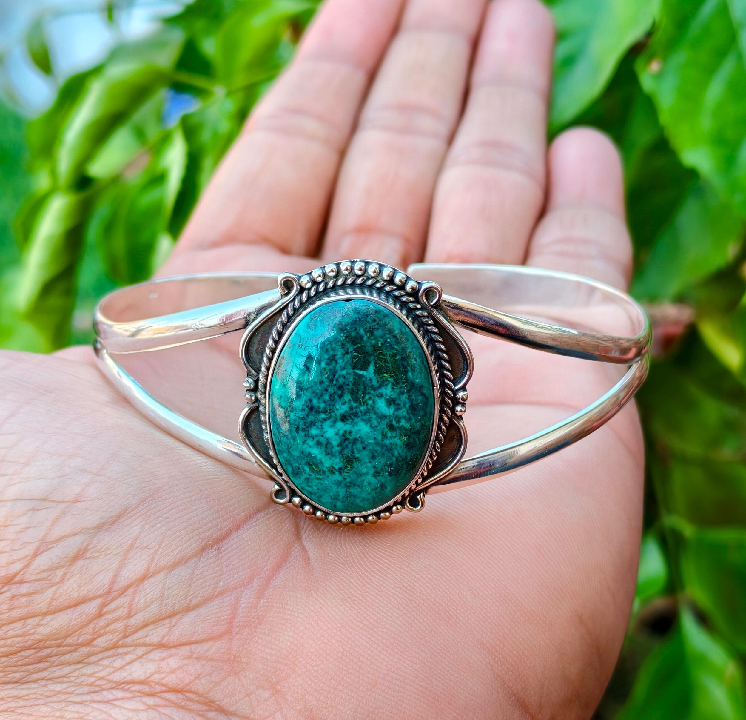 アクセサリー Vintage Silver Turquoise Bangle 925 Tibetan Turquoise Bangle, 925 Sterling Silver, Handmade Jewelry