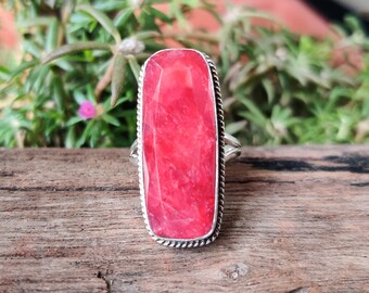 Ruby Gemstone Ring, Solid 925 Sterling Silver, Statement Ring, Handmade Jewelry, Wedding Gift