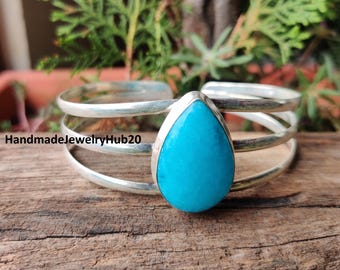 Kingman Turquoise 925 sterlingzilveren armband: statement-sieraden