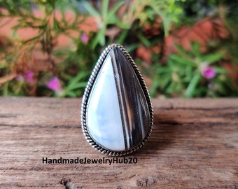 Owyhee Blue Opal Ring: 925 Sterling Silver  Statement Ring Designer Jewelry Gift For Love