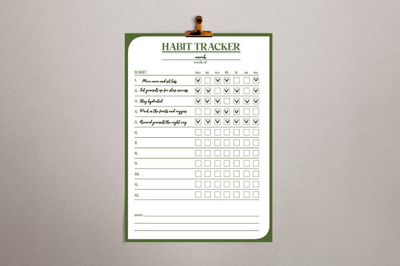 2023 Habit Tracker Printable Digital Planner for Weekly, Daily Habits Motivation & Goal Planning