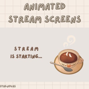 Animated Lofi Coffee/Tea Stream Scenes - Minimalist Cozy | Starting soon | Be right back | Ended | Offline | Twitch overlay | Twitch screens