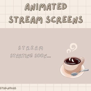 Animated Lofi Coffee Stream Scenes - Minimalist Cozy | Starting soon | Be right back | Ended | Offline | Twitch overlay | Twitch screens