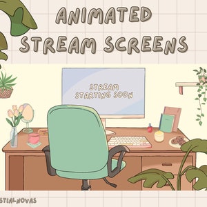 Animated Lofi Desk Room Stream Scenes - Minimalist Cozy | Starting soon | Be right back | Ended | Offline | Twitch overlay | Twitch screens