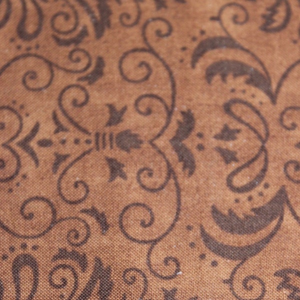 cotton fabric #55 brown patterned quilt fabric 1 yard