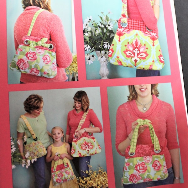 The Bella Bag purse, handbag pattern with 8 grommet rings pattern NEW