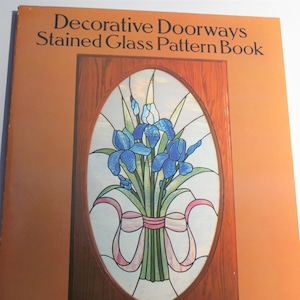 softcover Stained Glass pattern book DECORATIVE DOORWAYS by Carolyn Relei DOVER book