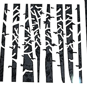ambachtelijke stencil #297 witte berken wenskaart, scrapbooking, schilderen stencil afbeelding 6 x 6