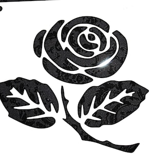 ambachtelijke stencil #195 roos met bladeren, 5 x 5 mylar 7 mil schilderij kunst afbeelding foto