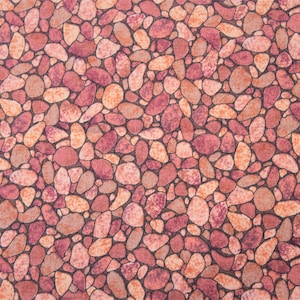cotton fabric #68 rust colored landscape fabric stones small stones 3/4 yard