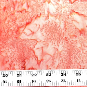cotton batik fabric #245 orange watercolor batik fabric 1 yard