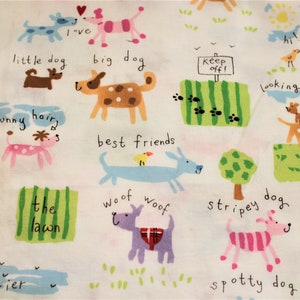 cotton fabric #20 colorful dogs CUTE!! dogs fabric