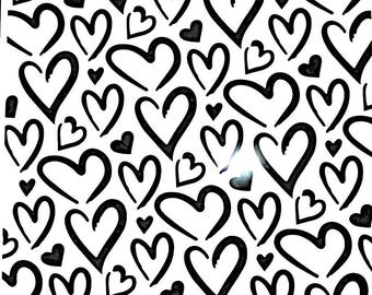 mylar stencil #85 HEARTS and more  HEARTS 6&quot; x 6: