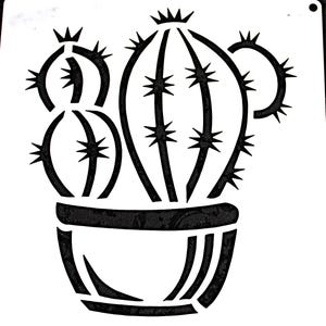 ambachtelijke stencil #231 cactus, bloeiende cactussen, woestijn 6 x 6 schilderij kunst afbeelding ingemaakte kamerplant
