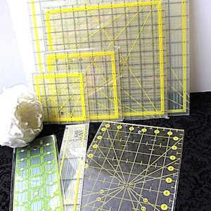 choice of 7 different quilt rulers 3&quot; to 12&quot; guide cutting quilt square blocks