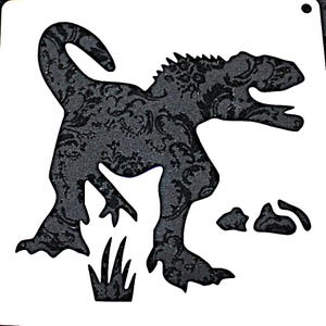 pochoir artisanal #320 dinosaure t-shirt pour enfants, peinture 6 x 6, livre, image de carte de voeux