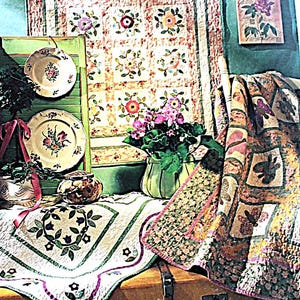 Sweet Briar Rose quilt pattern book by Black Mountain Quilts  flowers, lap, wall hanging, butterfly quilt
