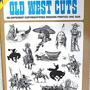 Dover Clip Art Buch Old West Western-Indianer, Cowboys Copyright-freie Bilder