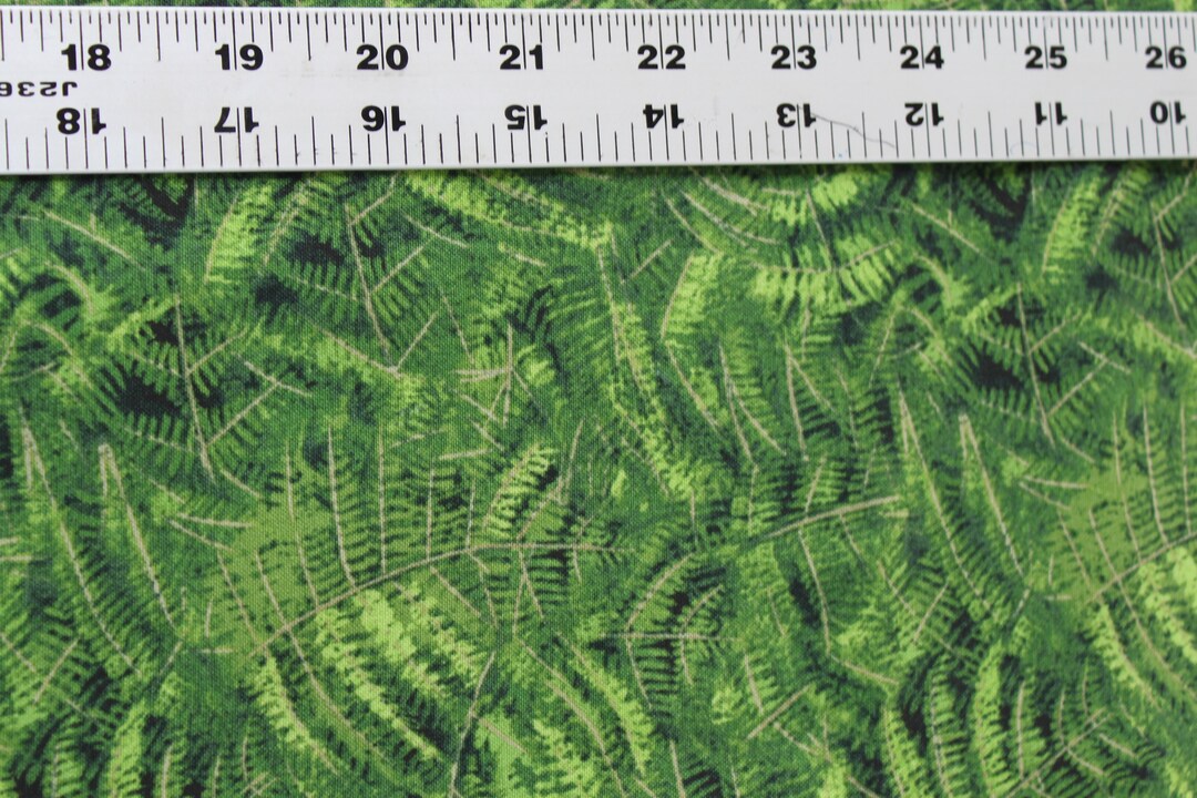 Lot 54 Realistic Fern Landscape Quilt Fabric Green Ferns Etsy