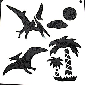 stencil artigianale n. 319 dinosauro 6 x 6 biglietto di auguri, scrapbooking, maglietta mylar 7 mil stencil per pittura in plastica