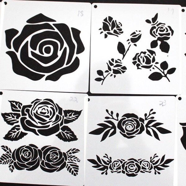 CHOICE mylar stencil #58 Lot 3 ROSES flowers 5.1" x 51"