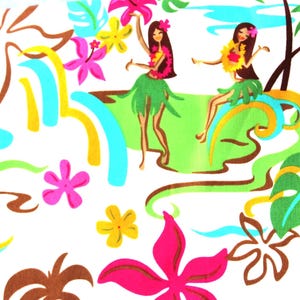 1 yard #67 AWESOME!!  cotton quilt fabric HAWAIIAN luau grass skirt girls palm trees island girls