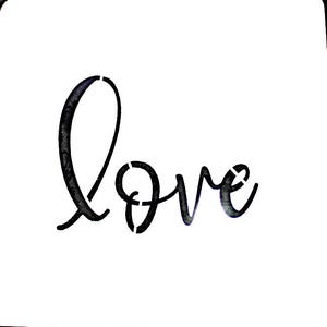 pochoir artisanal n° 235 love 5 1/2 x 5 1/2 mylar 7 mil signe carte de voeux, image d'art de scrapbooking