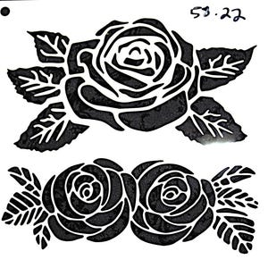 handmade stencils #252 Mylar 5 x 5 Roses Schablone, Scrapbook, Wandschablone
