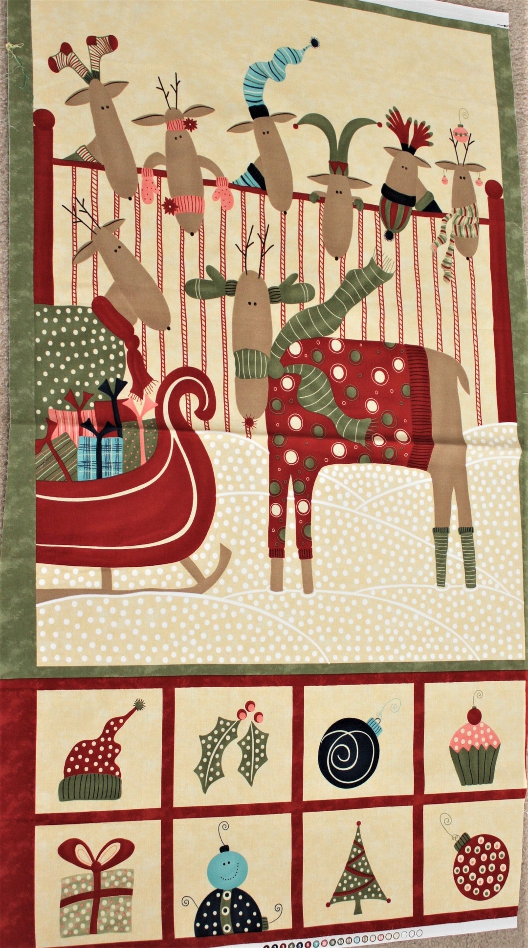 Cotton Christmas Winter Fabric Quilt Wall Hanging Pattern Etsy