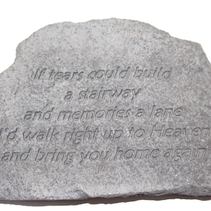 sympathy remembrance stone cement rock heaven saying  7 1/2&quot; rock